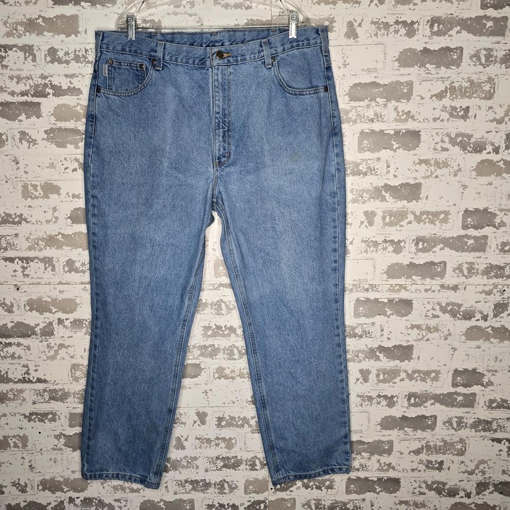 Carhartt Jeans Mens 42x30 Traditional Fit Heavyweight Tapered Leg Stonewashed